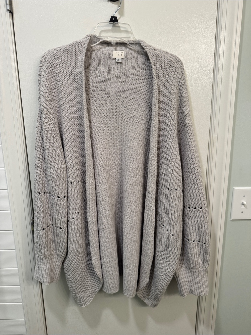 a new day Light Gray Open-Front Knit Cardigan